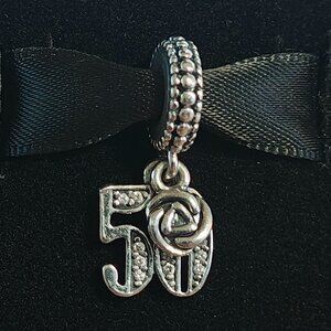 Authentic Pandora 50 Years of Love Dangle Charm 797264CZ